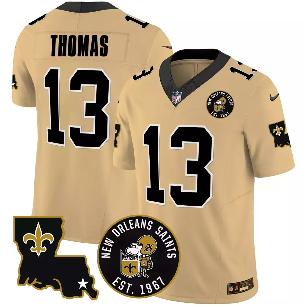 michael thomas gold mens new orleans saints 1987 legacy vapor limited jersey v2 all stitched