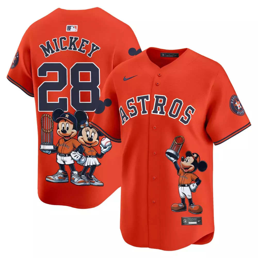 mickey orange unisex houston astros mickey houston vapor premier limited jersey printed