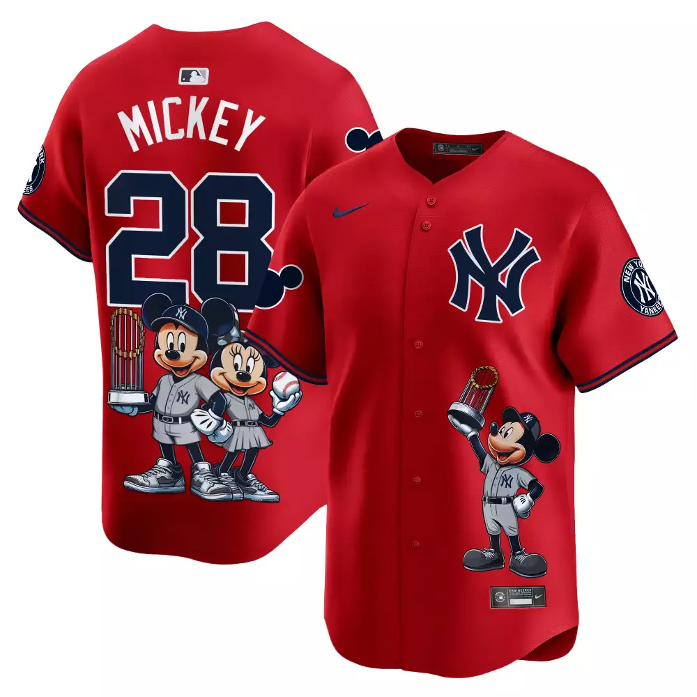 mickey red unisex new york yankees mickey vapor premier limited jersey printed