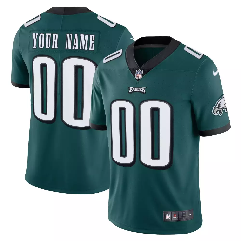 midnight green youth philadelphia eagles gold split custom name and number all stitched