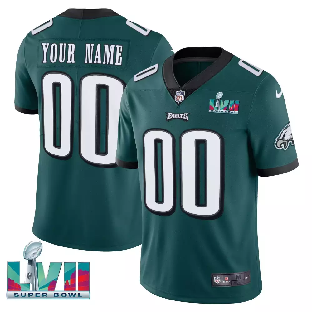 midnight green youth philadelphia eagles gold split custom name and number all stitched