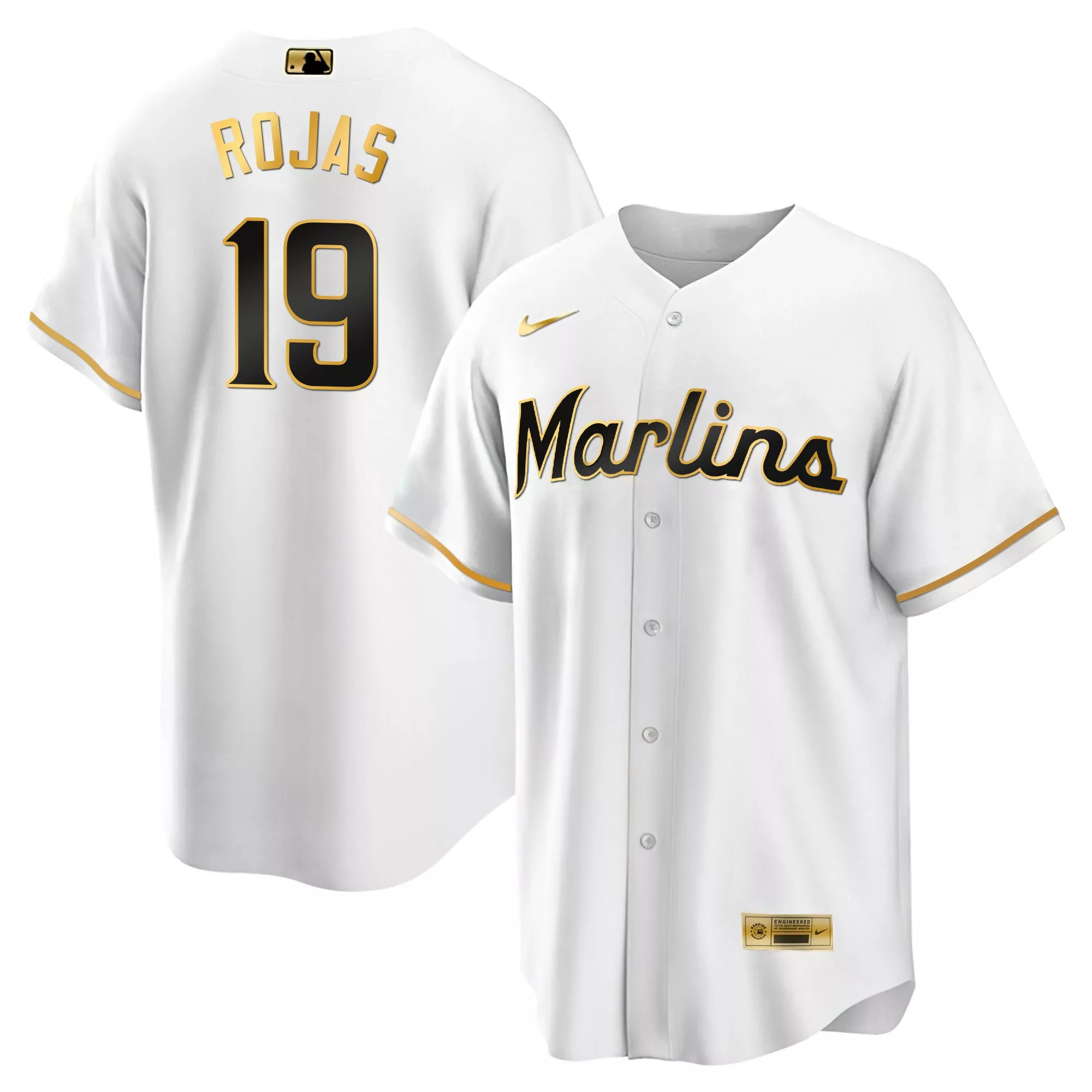 miguel rojas cool white gold mens miami marlins black limited gold jersey all stitched