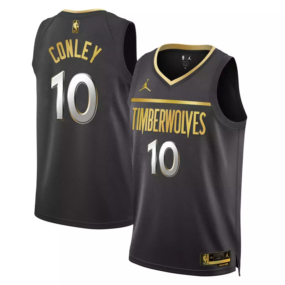 mike conley black gold mens minnesota timberwolves 35th season minnesota patch swingman jersey all stitched