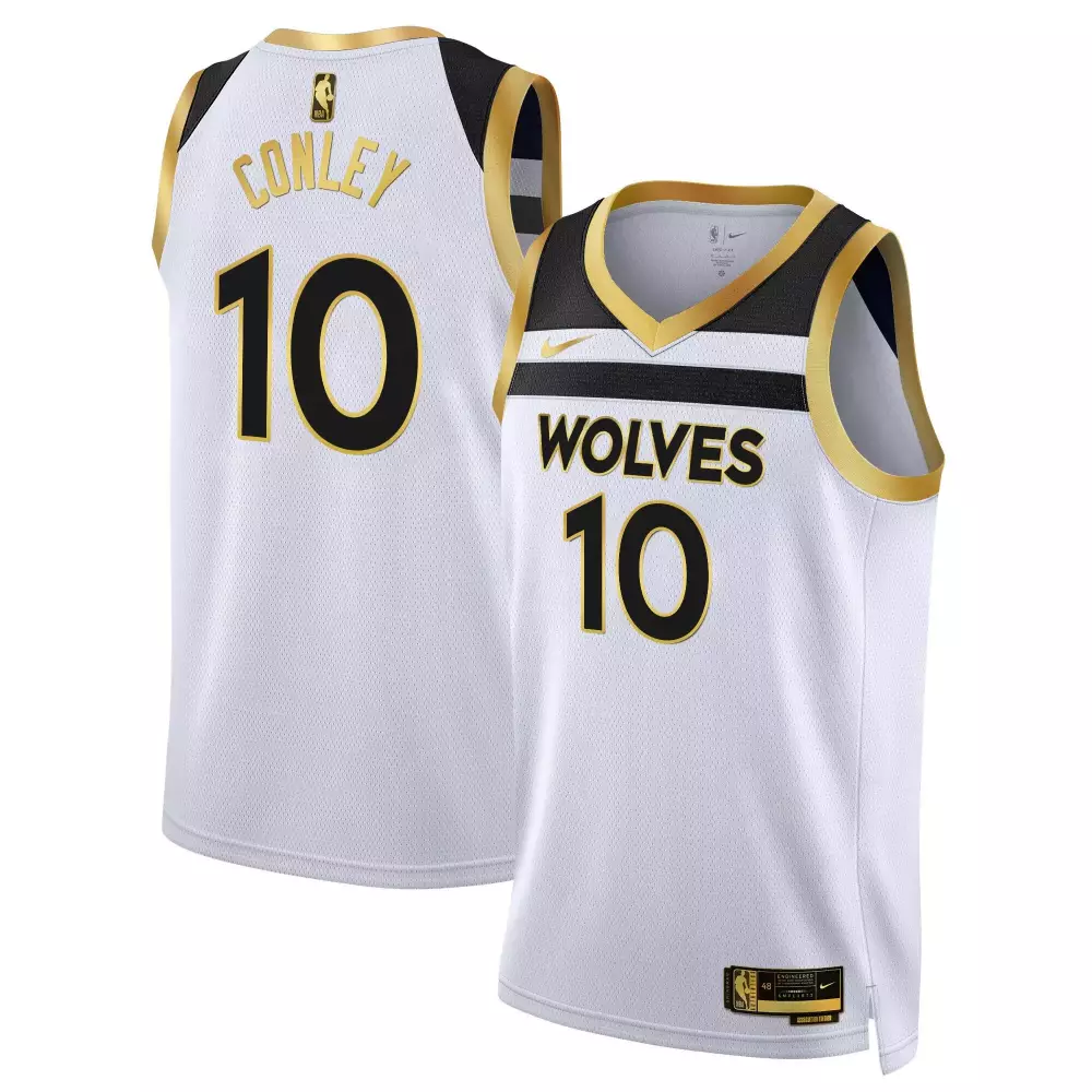 mike conley white gold mens minnesota timberwolves swingman jersey v2 all stitched