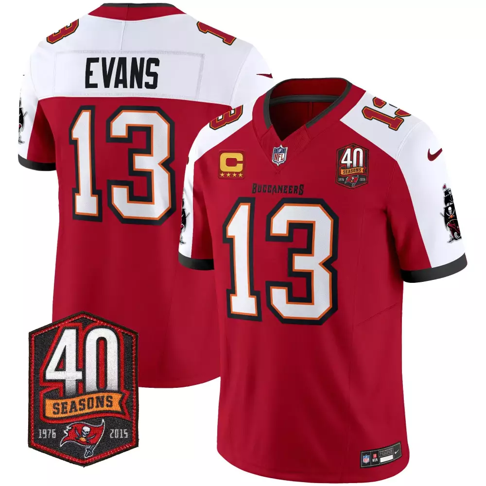 mike evans red alternate mens tampa bay buccaneers 40th season patch vapor limited jersey all stitched