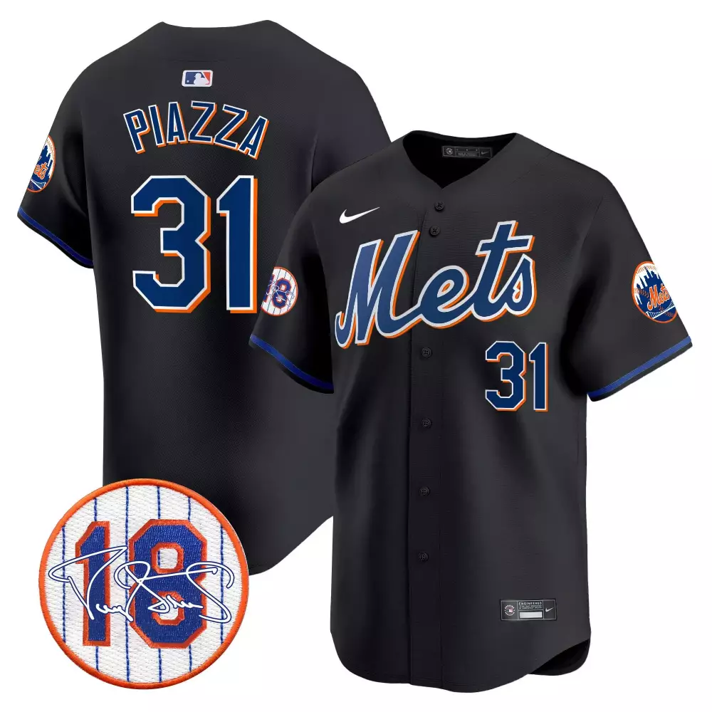 mike piazza black mens new york mets darryl strawberry patch vapor premier limited jersey all stitched