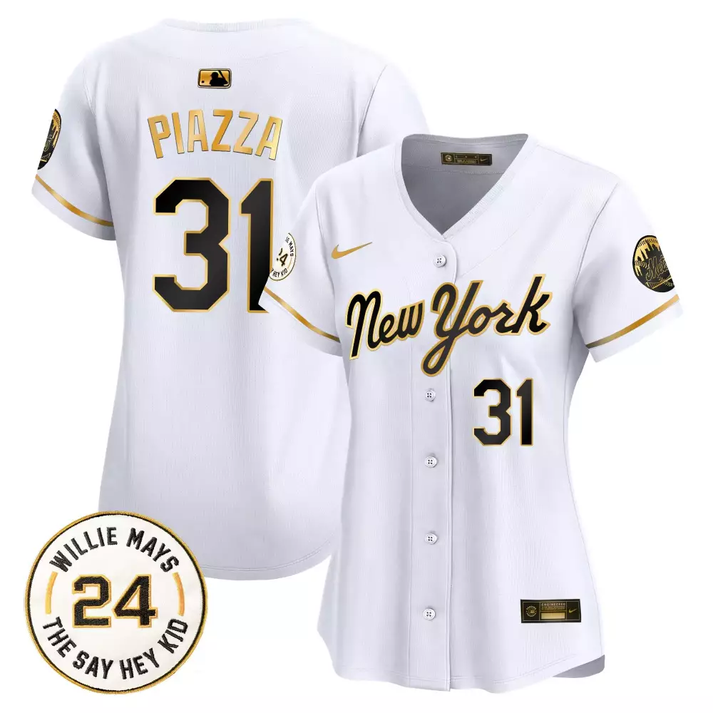 mike piazza new york gold womens new york mets willie mays patch vapor premier limited jersey all stitched