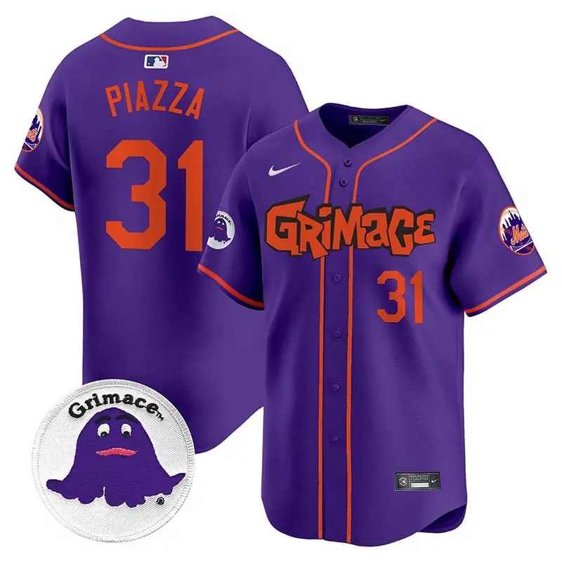 mike piazza purple mens new york mets grimace vapor premier limited jersey v2 all stitched