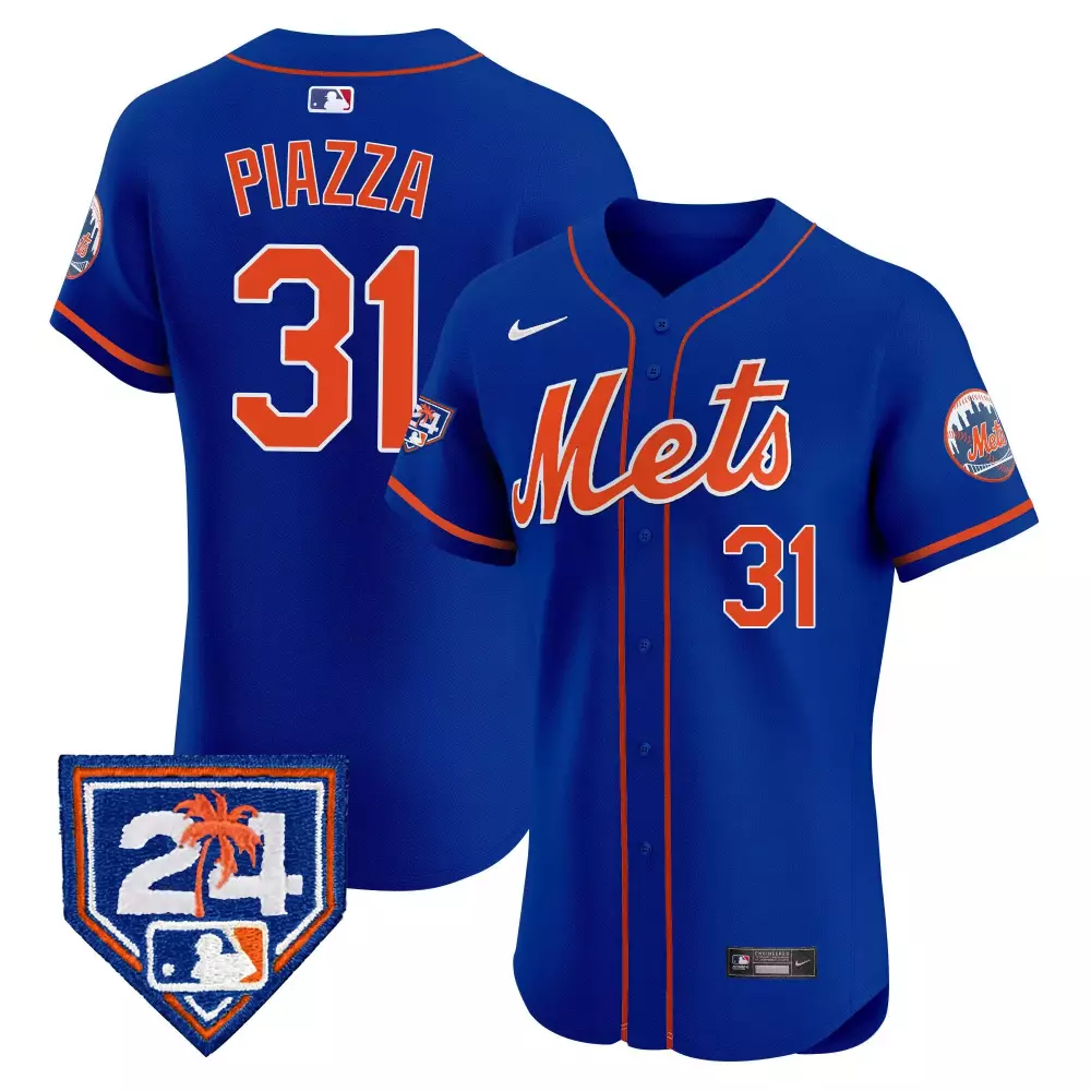 mike piazza royal mens new york mets 2024 spring training vapor premier elite jersey v2 all stitched