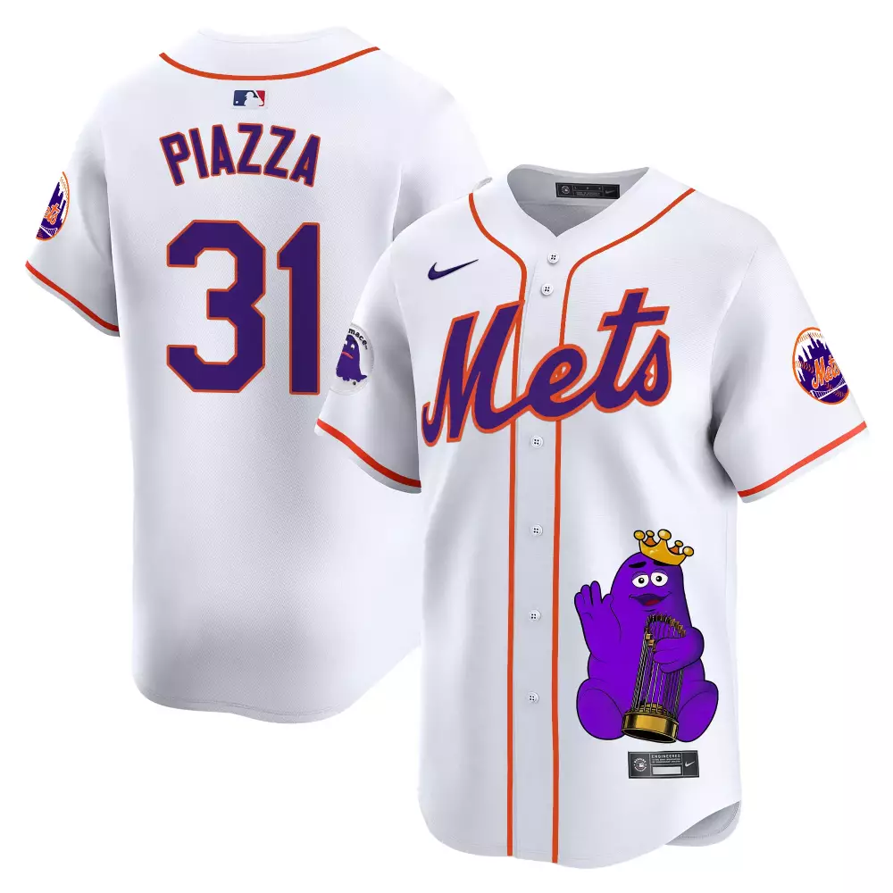 mike piazza white unisex new york mets grimace vapor premier limited jersey printed