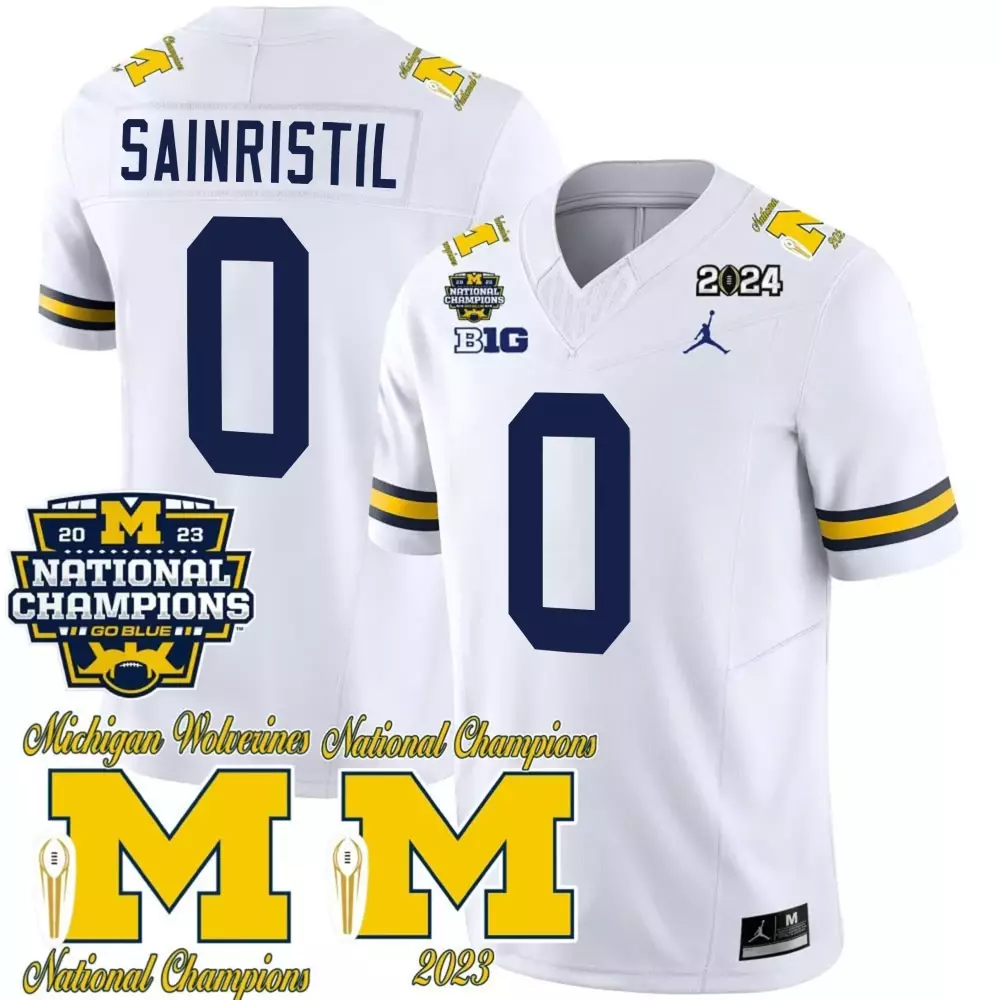 Sainristil Michigan Wolverines Vapor Elite White Jersey | Stitched Style | Limited Edition Fan Gear | For Men, Women & Youth