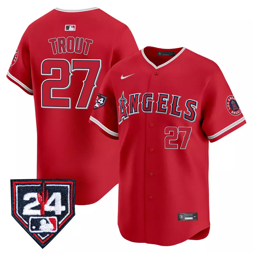 mike trout red mens los angeles angels 2024 fourth of july vapor premier limited jersey all stitched