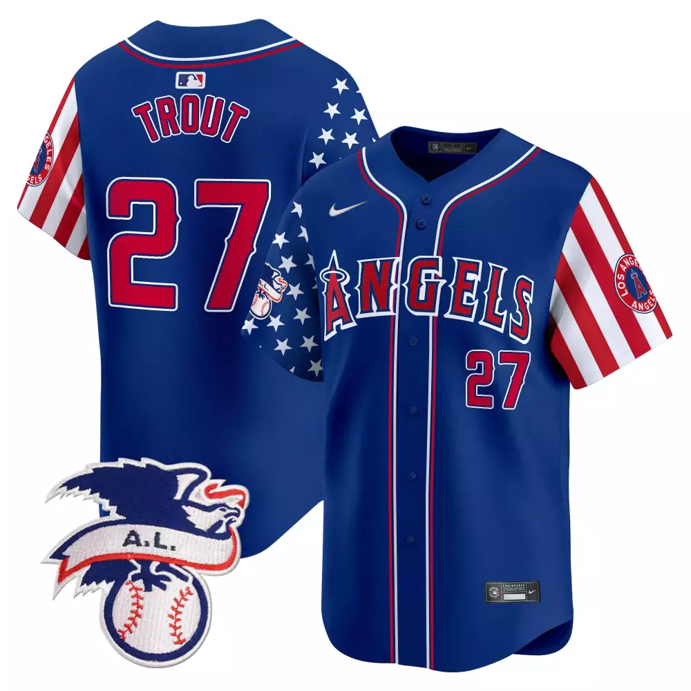 mike trout red mens los angeles angels 2024 fourth of july vapor premier limited jersey all stitched