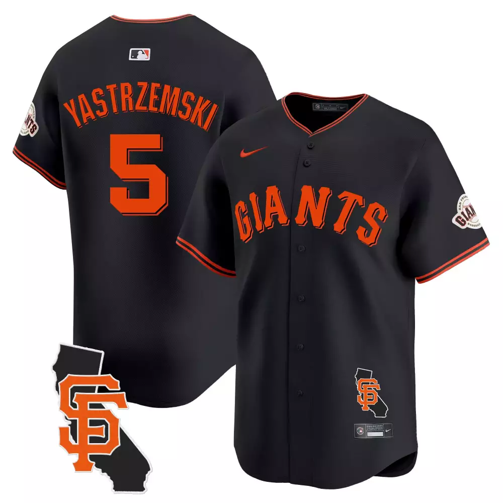 mike yastrzemski black mens san francisco giants california patch vapor premier limited jersey all stitched