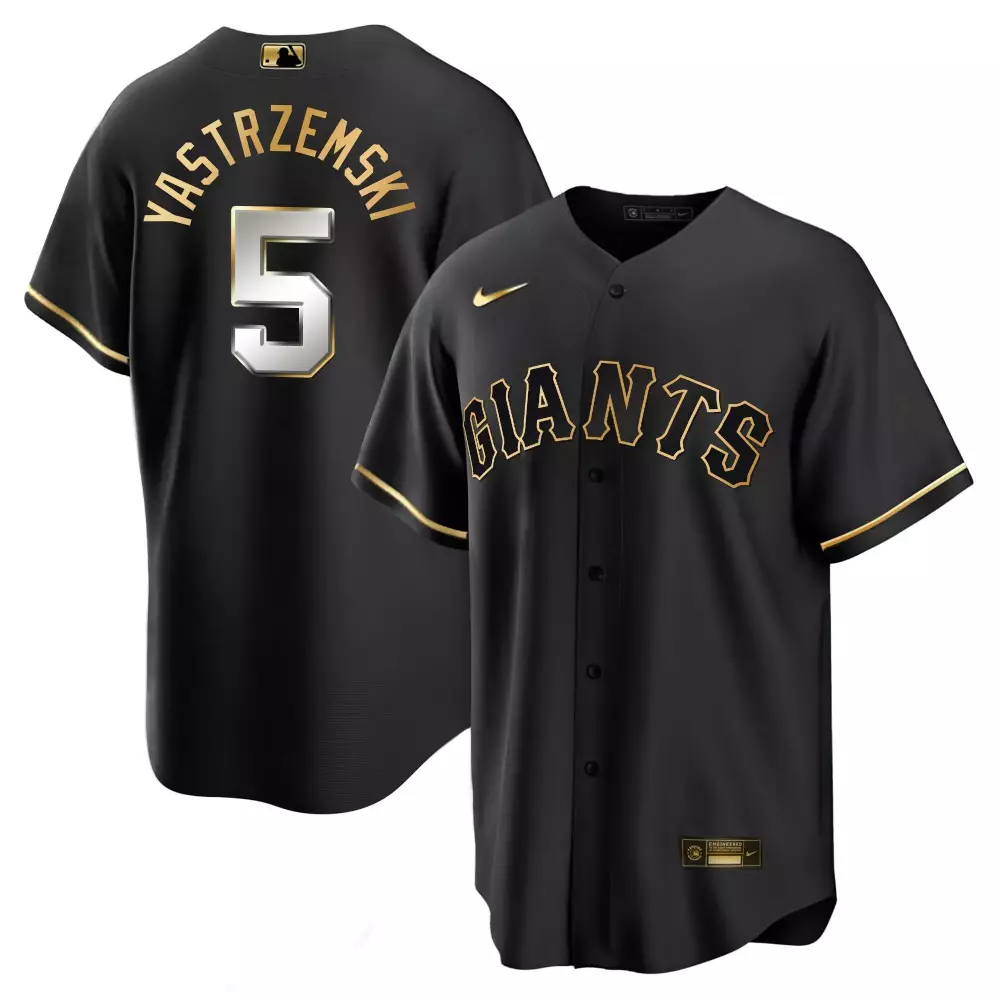 mike yastrzemski cool black gold mens san francisco giants black limited gold jersey all stitched