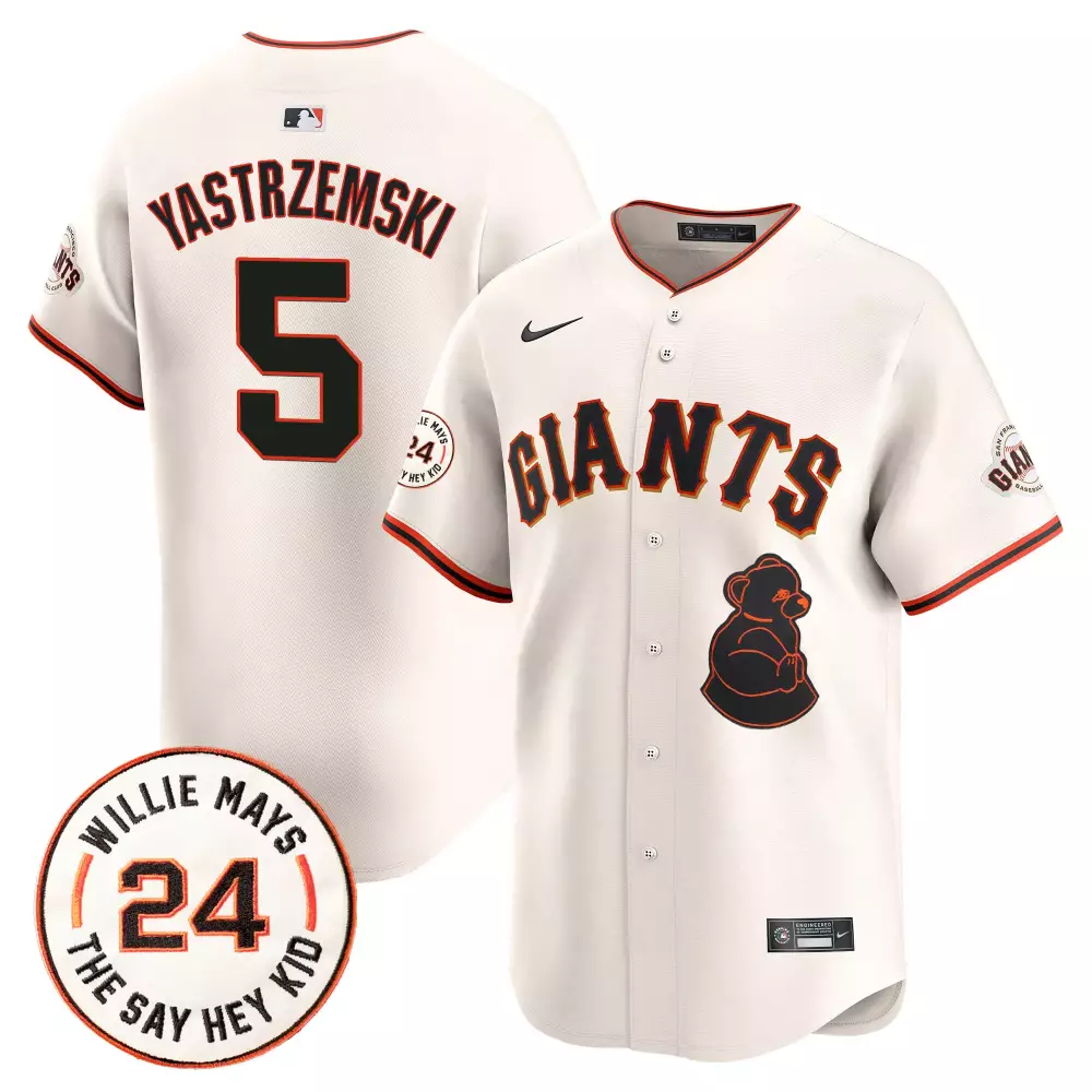 mike yastrzemski cream mens san francisco giants 2024 spring training vapor premier limited jersey all stitched