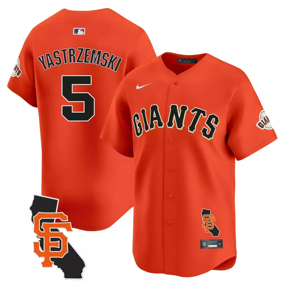 mike yastrzemski orange mens san francisco giants 2024 willie mays patch vapor premier limited jersey v6 all stitched