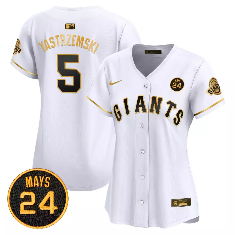 mike yastrzemski white gold mens san francisco giants california patch vapor premier limited jersey all stitched
