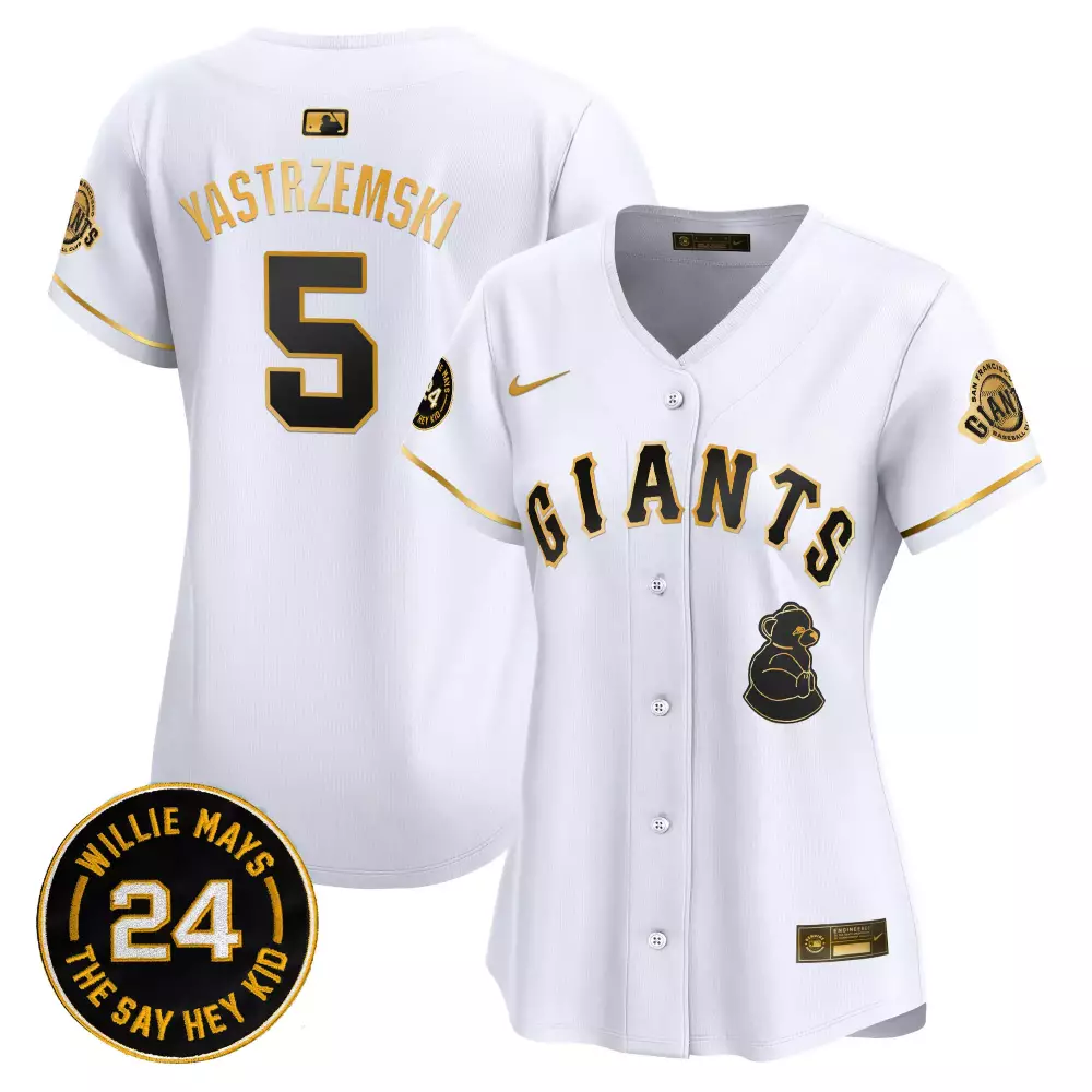 mike yastrzemski white gold mens san francisco giants california patch vapor premier limited jersey all stitched