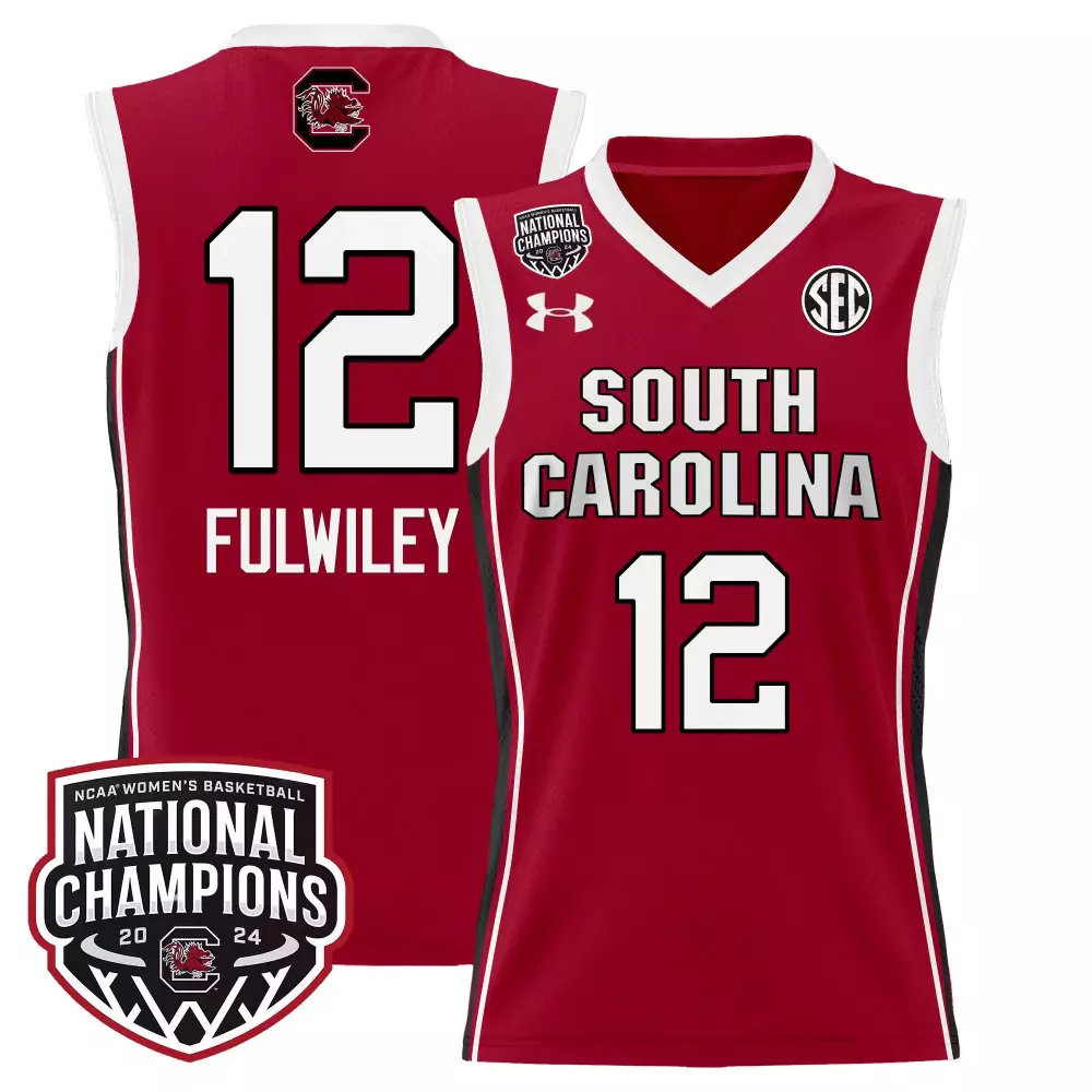 milaysia fulwiley red womens size south carolina gamecocks 2024 national champions basketball jersey v2 women patch all
