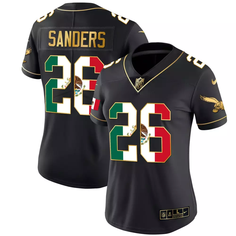 Miles Sanders Philadelphia Eagles Black Gold Trim Youth Super Bowl Patch Vapor Jersey | All Stitched | Fan Gear for Men, Women & Youth