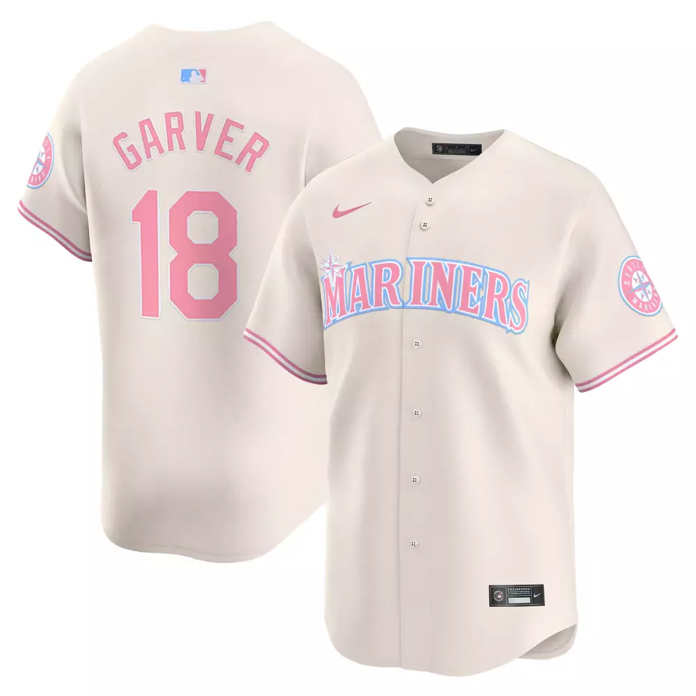 mitch garver cream mens seattle mariners trident patch vapor premier limited jersey all stitched