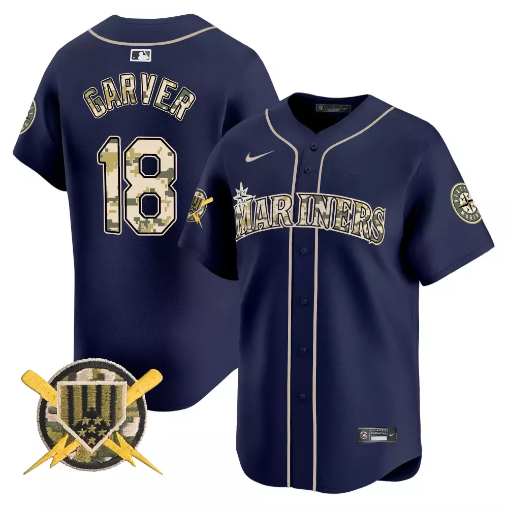 mitch garver navy mens seattle mariners armed forces day vapor premier limited jersey all stitched