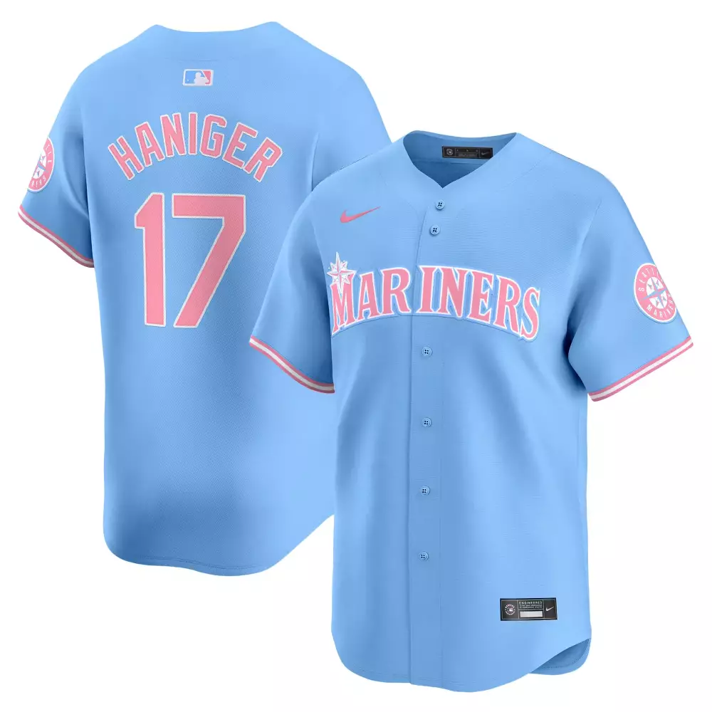mitch haniger aqua mens seattle mariners trident patch vapor premier limited jersey all stitched