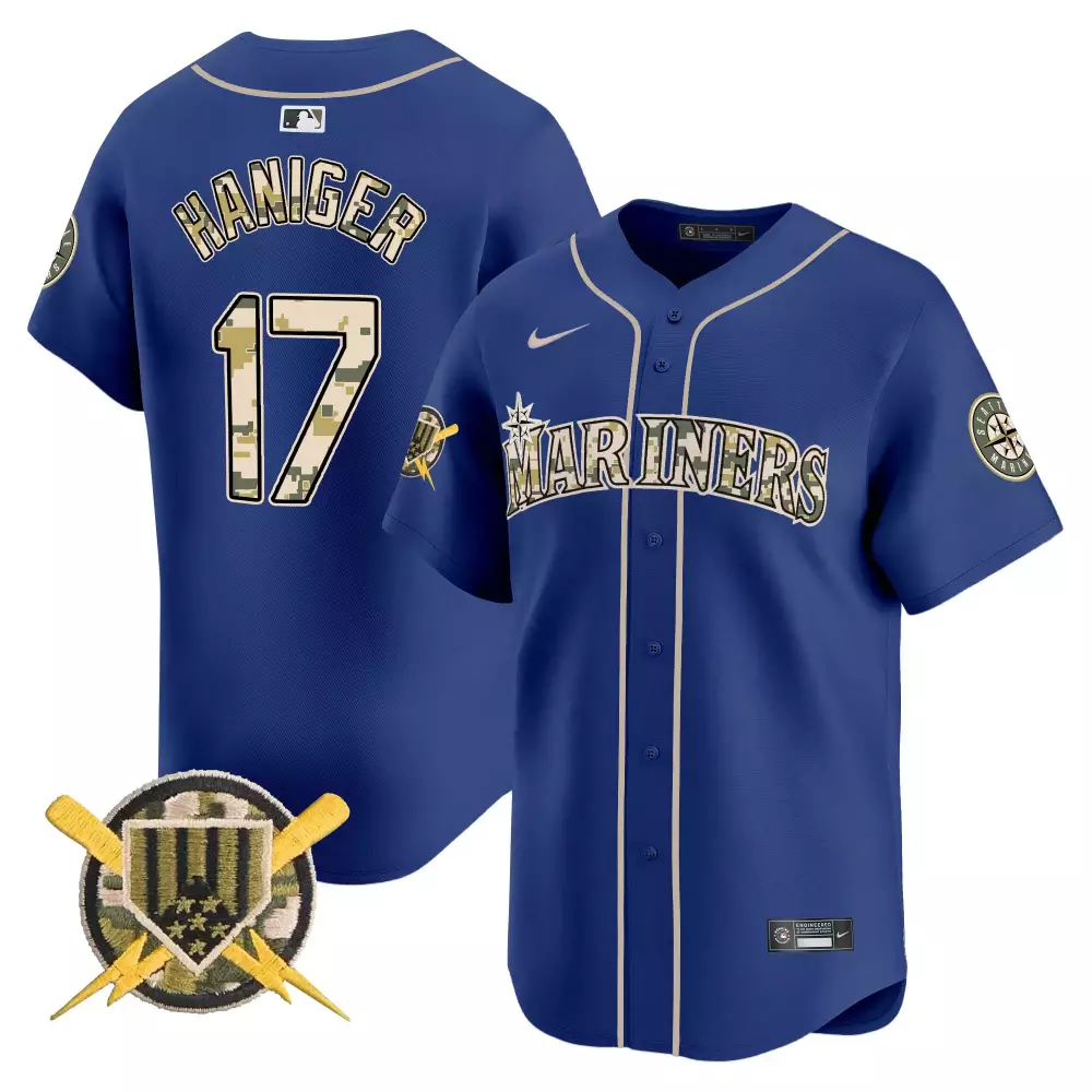 mitch haniger royal mens seattle mariners armed forces day vapor premier limited jersey all stitched