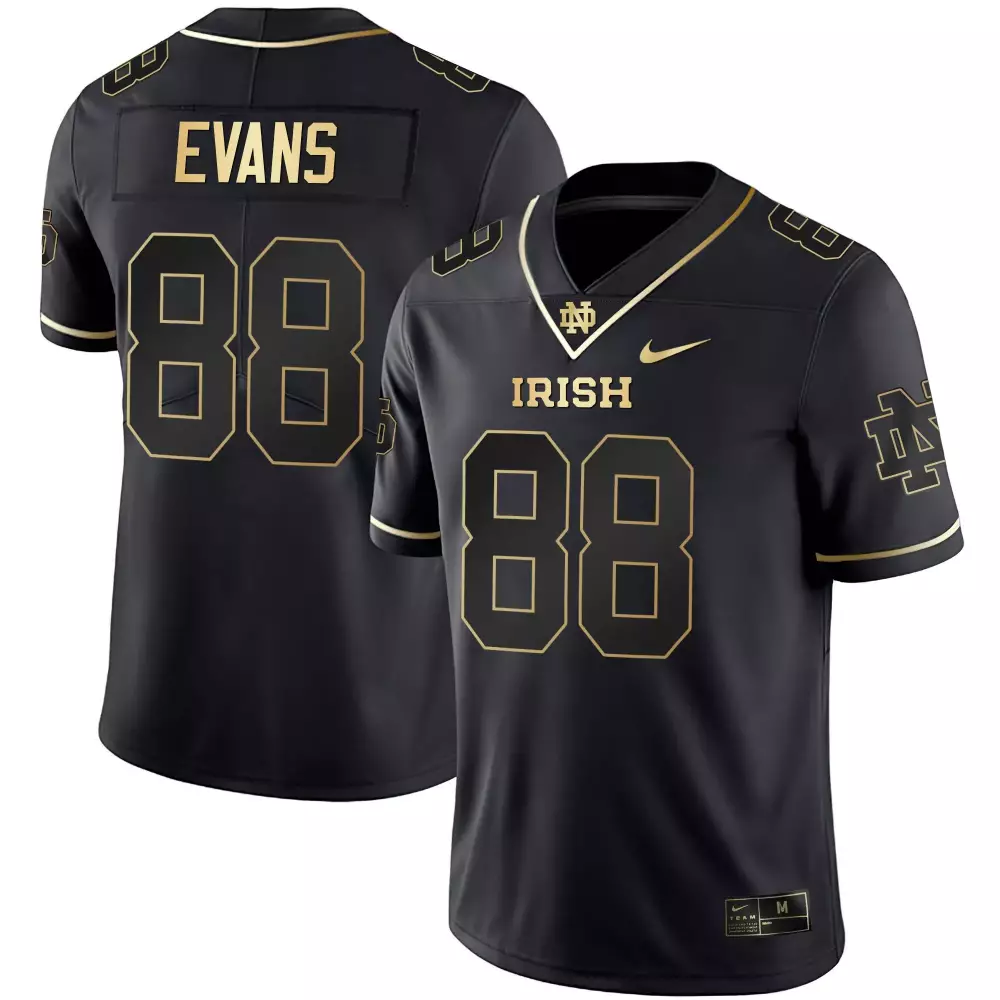 logan diggs white gold mens notre dame fighting irish black limited gold vapor jersey all stitched
