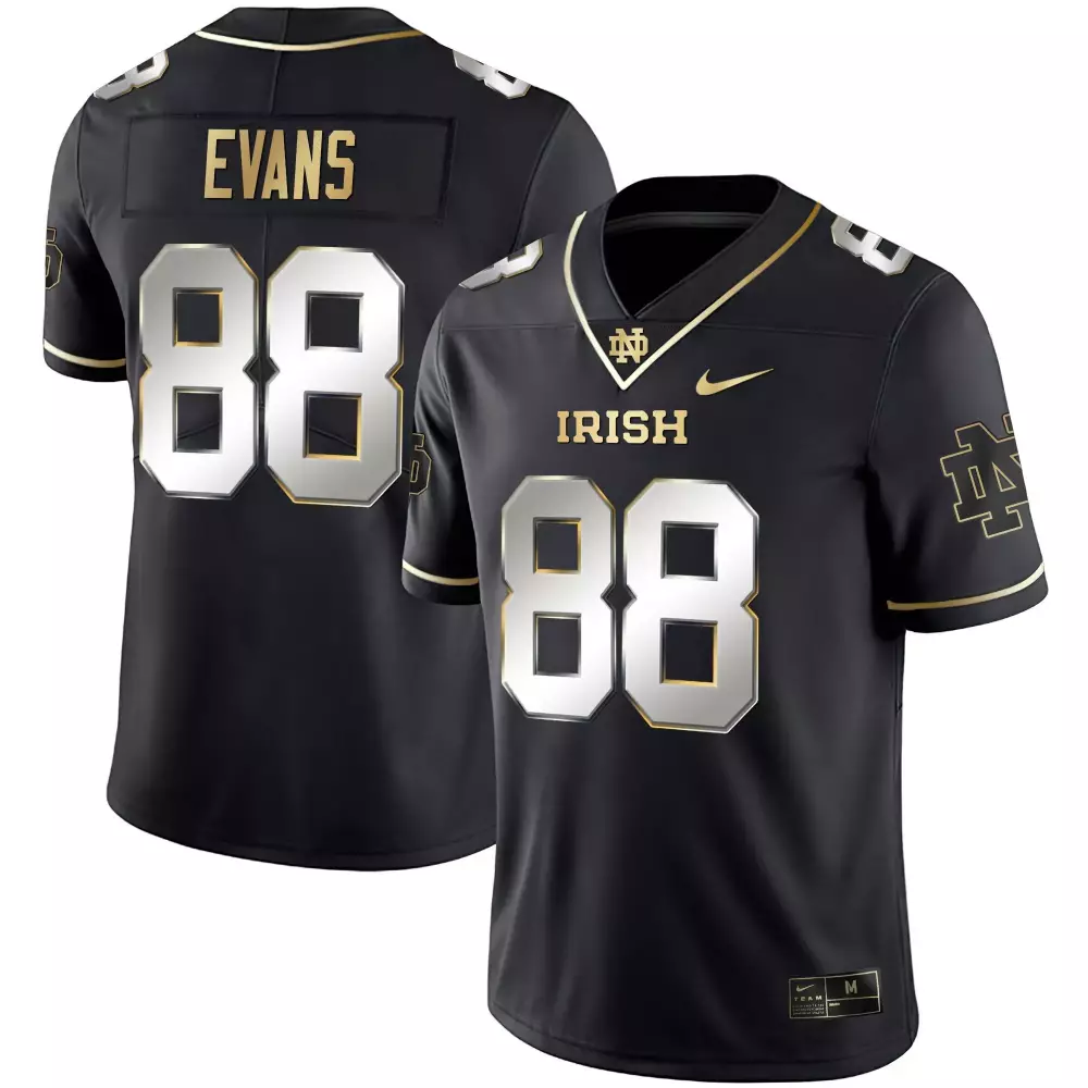 logan diggs white gold mens notre dame fighting irish black limited gold vapor jersey all stitched