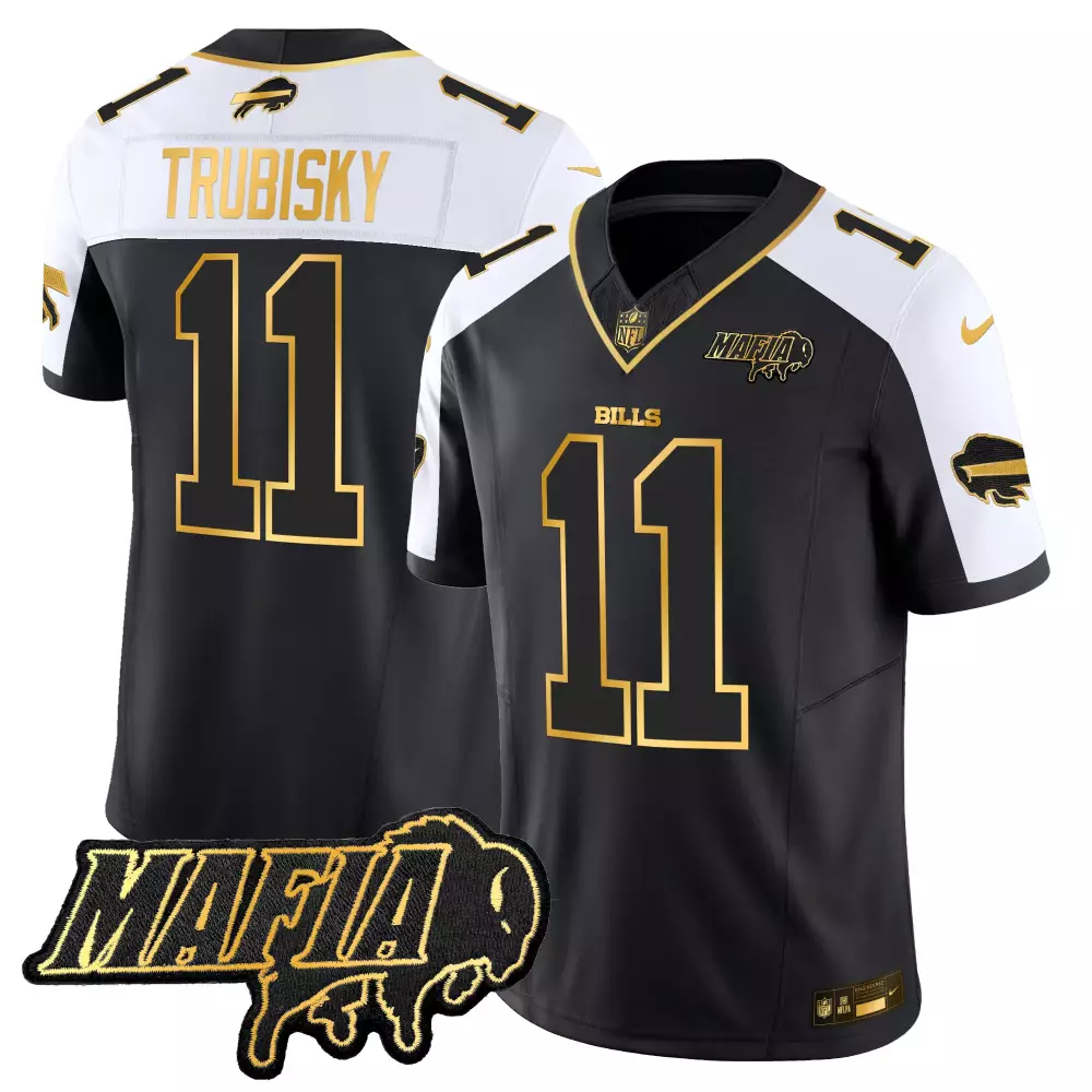 Mitchell Trubisky Alternate Men's Buffalo Bills 2024 Jersey | Gold Mafia Patch | Limited Edition Vapor | For Men, Women & Youth