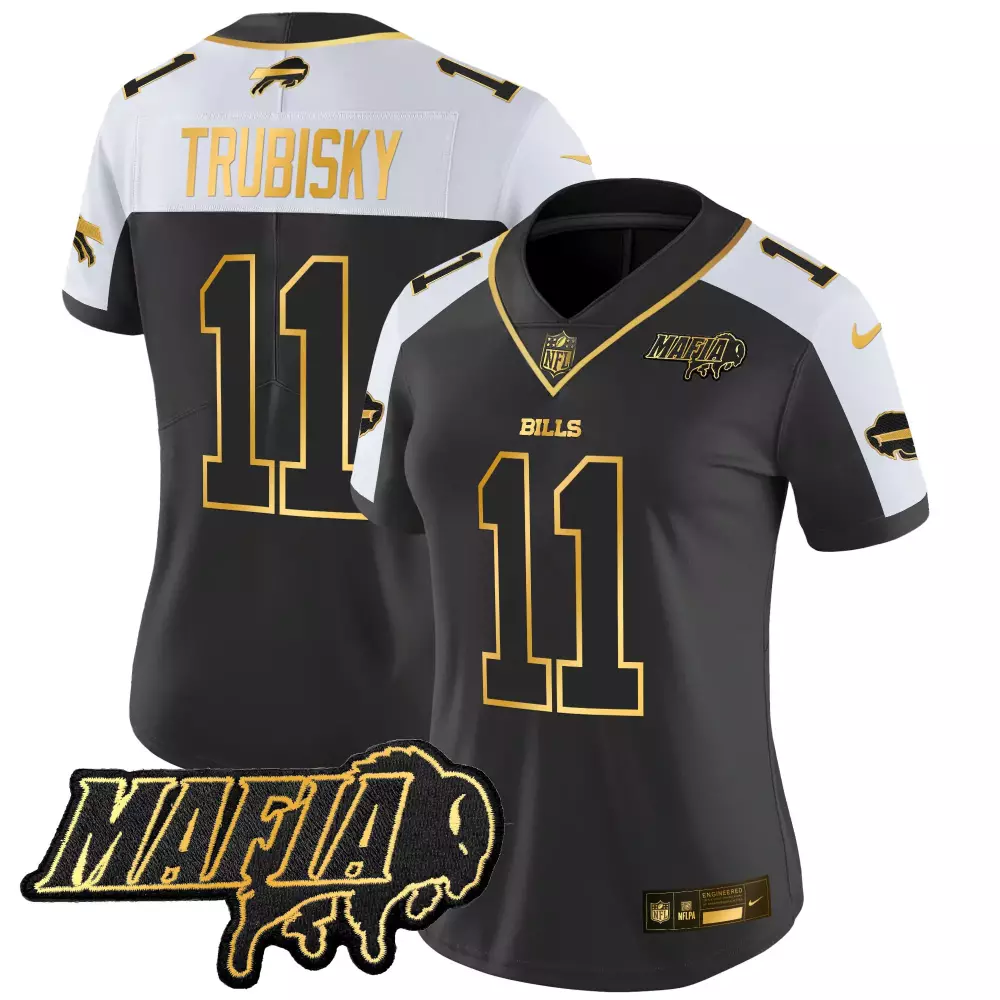 Mitchell Trubisky Alternate Men's Buffalo Bills 2024 Jersey | Gold Mafia Patch | Limited Edition Vapor | For Men, Women & Youth