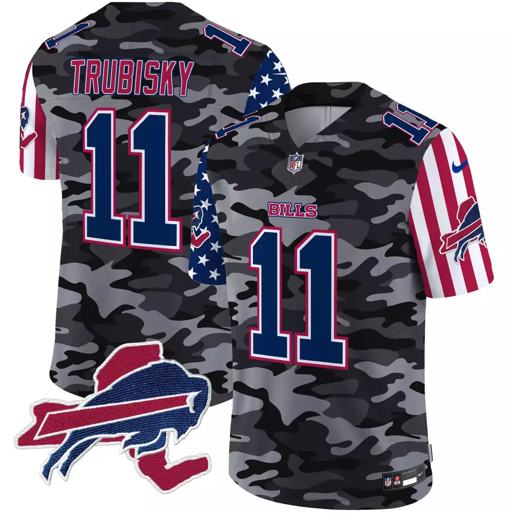 Mitchell Trubisky Black Camo Men's Buffalo Bills Vapor Jersey | American Style Limited Edition | For Men, Women & Youth