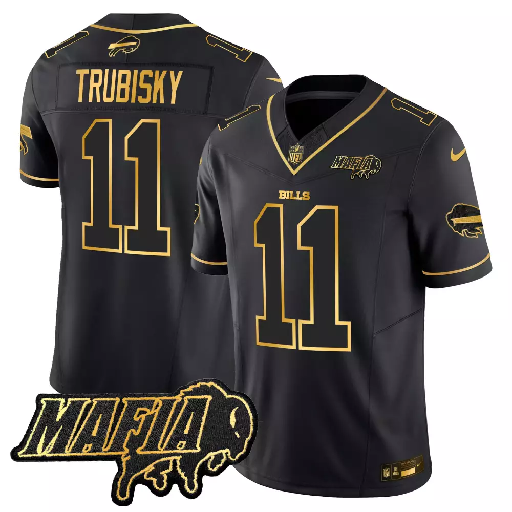 Mitchell Trubisky Black Men's Buffalo Bills 2024 Vapor Jersey | Est 1960 Patch | Limited Edition | For Men, Women & Youth
