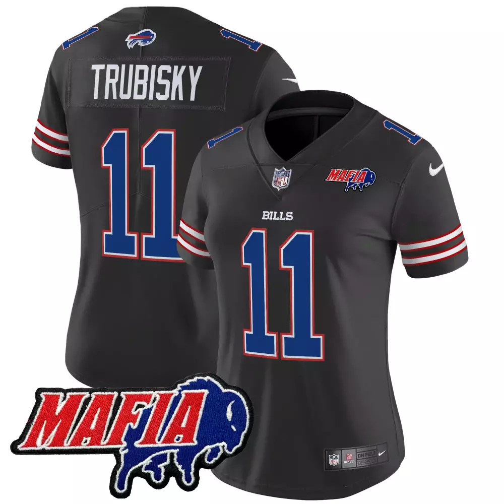 Mitchell Trubisky Black Men's Buffalo Bills 2024 Vapor Jersey | Est 1960 Patch | Limited Edition | For Men, Women & Youth