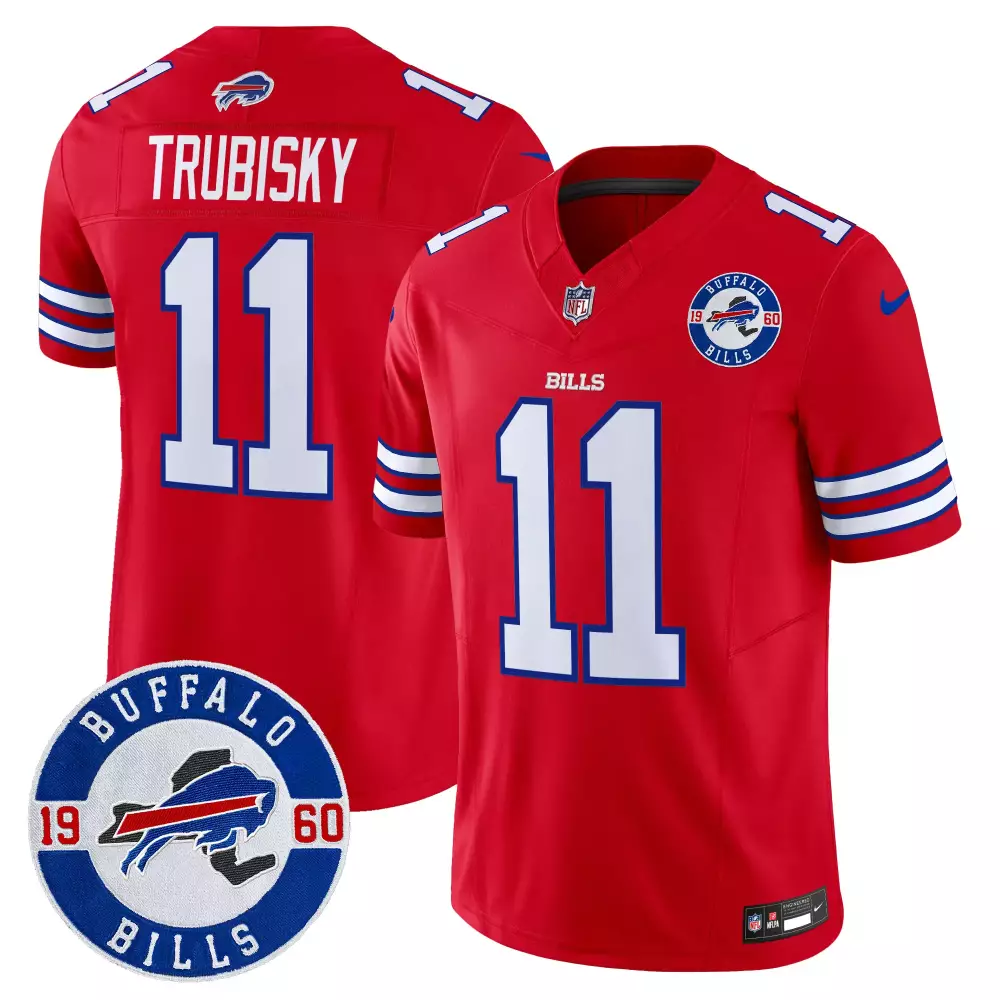 Mitchell Trubisky Navy Women's Buffalo Bills 2024 Salute to Service Jersey | Establishment Year Patch | Limited Edition | For Men, Women & Youth