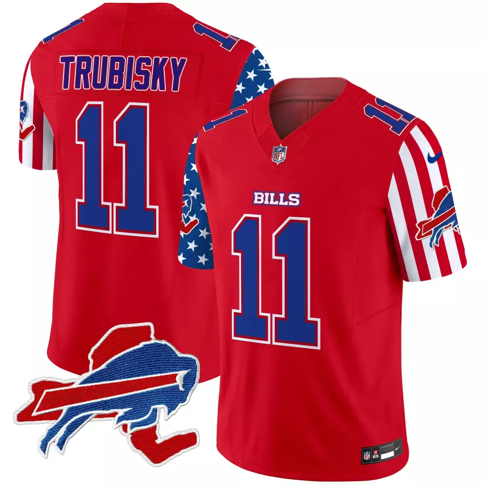 Mitchell Trubisky Navy Women's Buffalo Bills 2024 Salute to Service Jersey | Establishment Year Patch | Limited Edition | For Men, Women & Youth