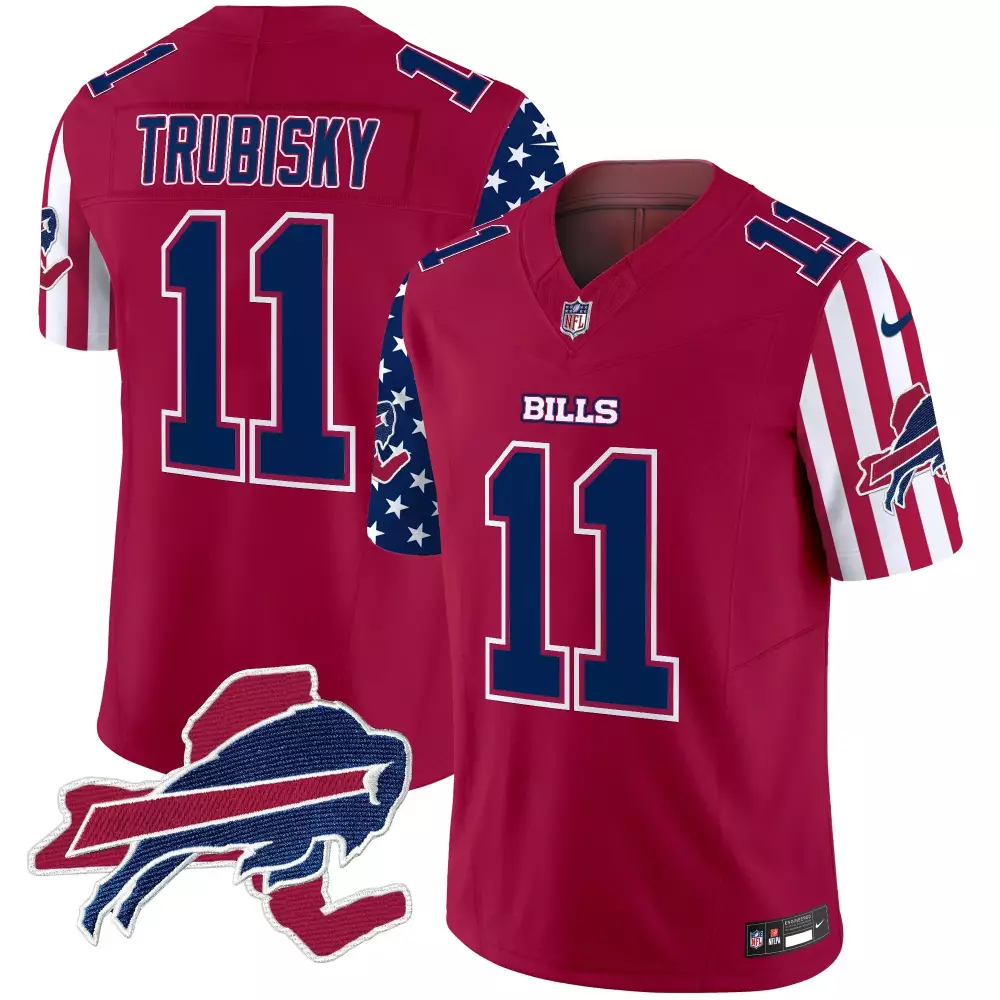 Mitchell Trubisky Red Men's Buffalo Bills Vapor Limited Jersey | Stitched American Style | Fan Gear for Game Day | For Men, Women & Youth