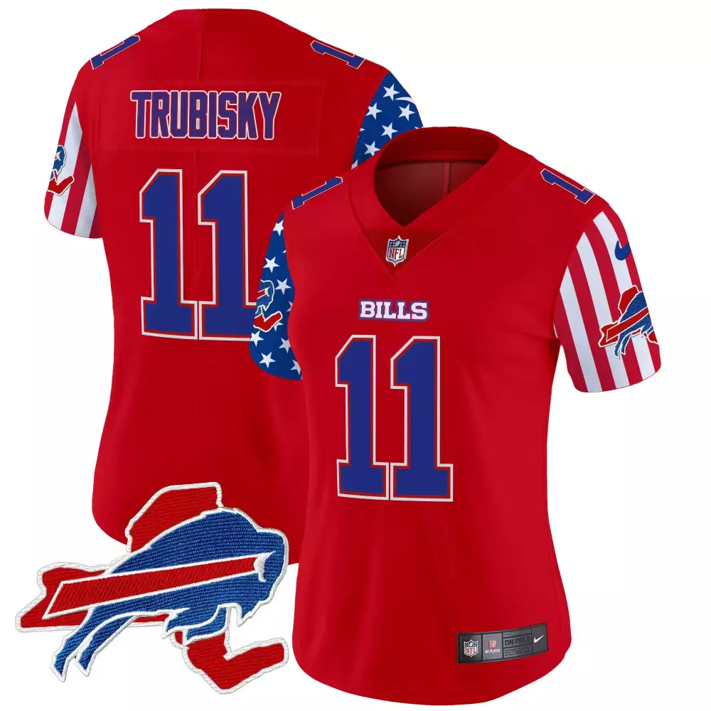 Mitchell Trubisky Red Men's Buffalo Bills Vapor Limited Jersey | Stitched American Style | Fan Gear for Game Day | For Men, Women & Youth