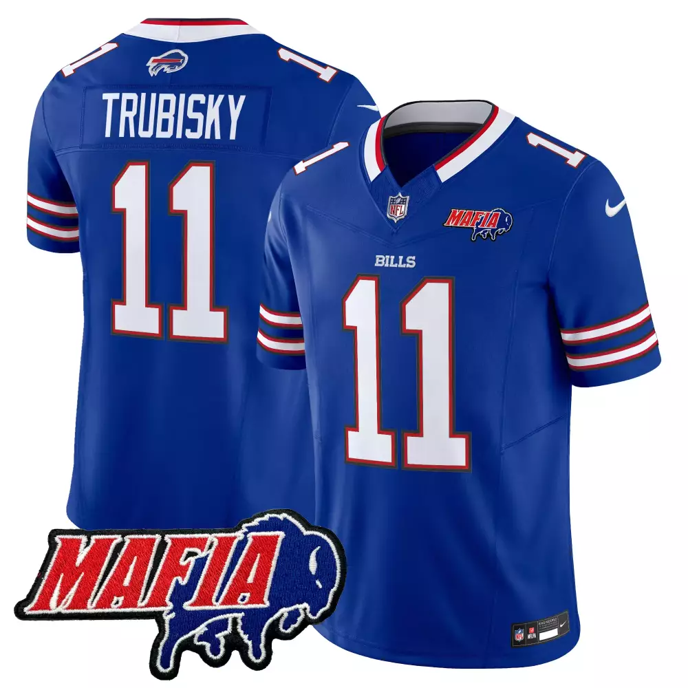 Mitchell Trubisky Royal Alternate Men's Buffalo Bills New York Patch Vapor Limited Jersey | Stitched Style | Fan Gear for Game Day | For Men, Women & Youth