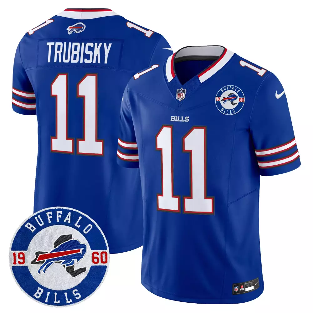 Mitchell Trubisky Royal Men's Buffalo Bills Est 1960 Patch Vapor Limited Jersey | Stitched Style | Fan Gear for Game Day | For Men, Women & Youth