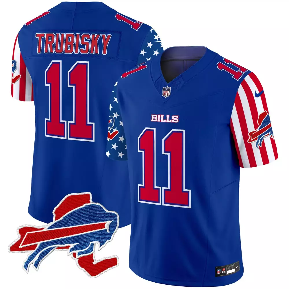 Mitchell Trubisky Royal Alternate Men's Buffalo Bills New York Patch Vapor Limited Jersey | Stitched Style | Fan Gear for Game Day | For Men, Women & Youth