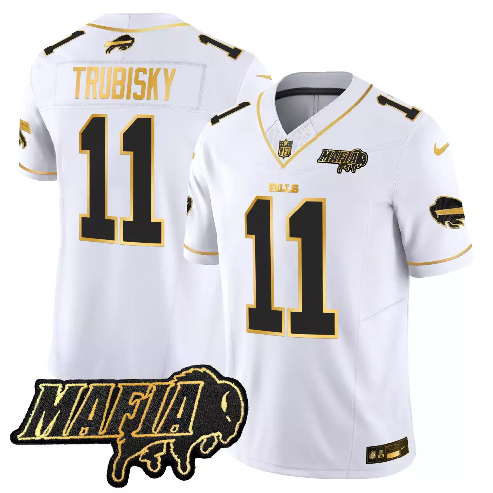 Mitchell Trubisky Black Men's Buffalo Bills 2024 Vapor Jersey | Est 1960 Patch | Limited Edition | For Men, Women & Youth