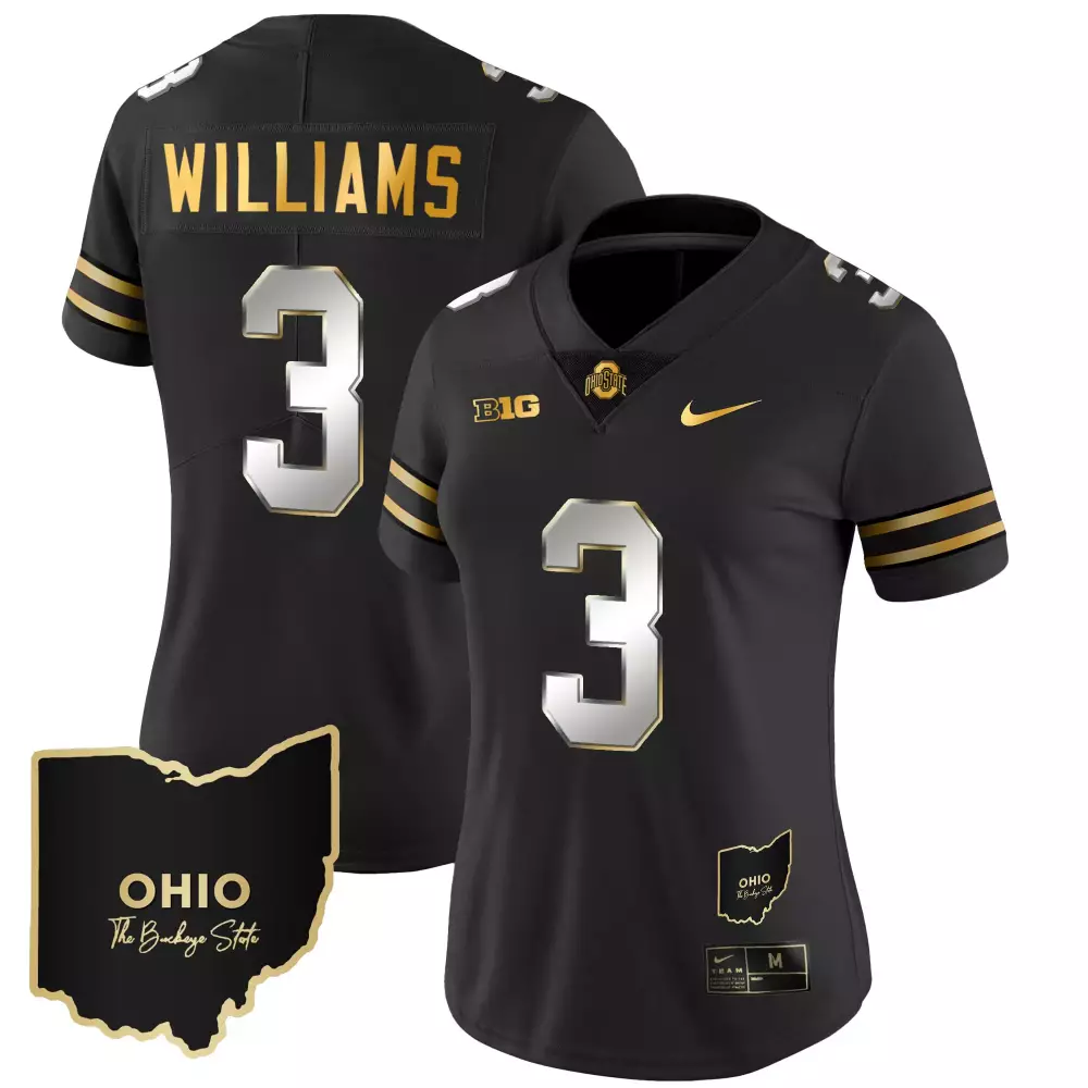 miyan williams black limited womens ohio state buckeyes 2023 vapor limited gold jersey ohio patch all stitched