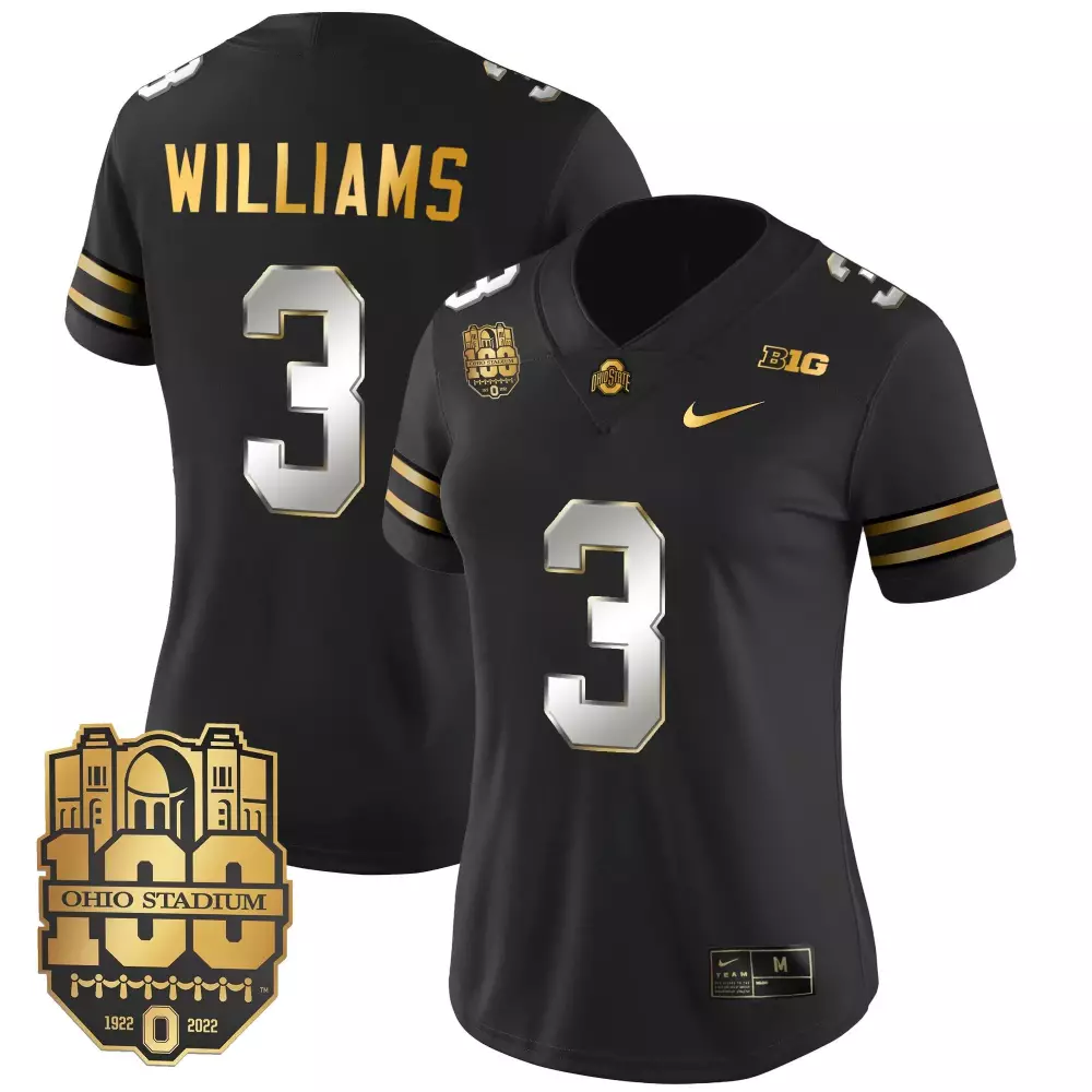 miyan williams black limited womens ohio state buckeyes 2023 vapor limited gold jersey ohio patch all stitched