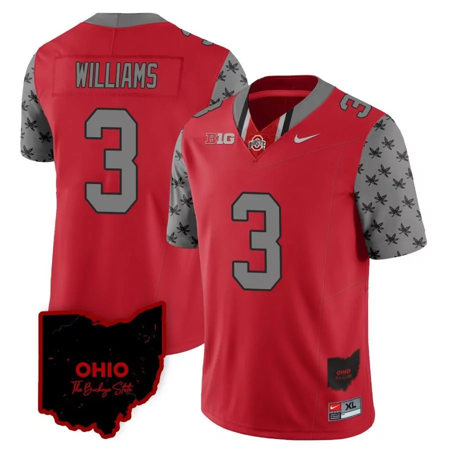 miyan williams men ohio state buckeyes 2023 black gray jersey stitched