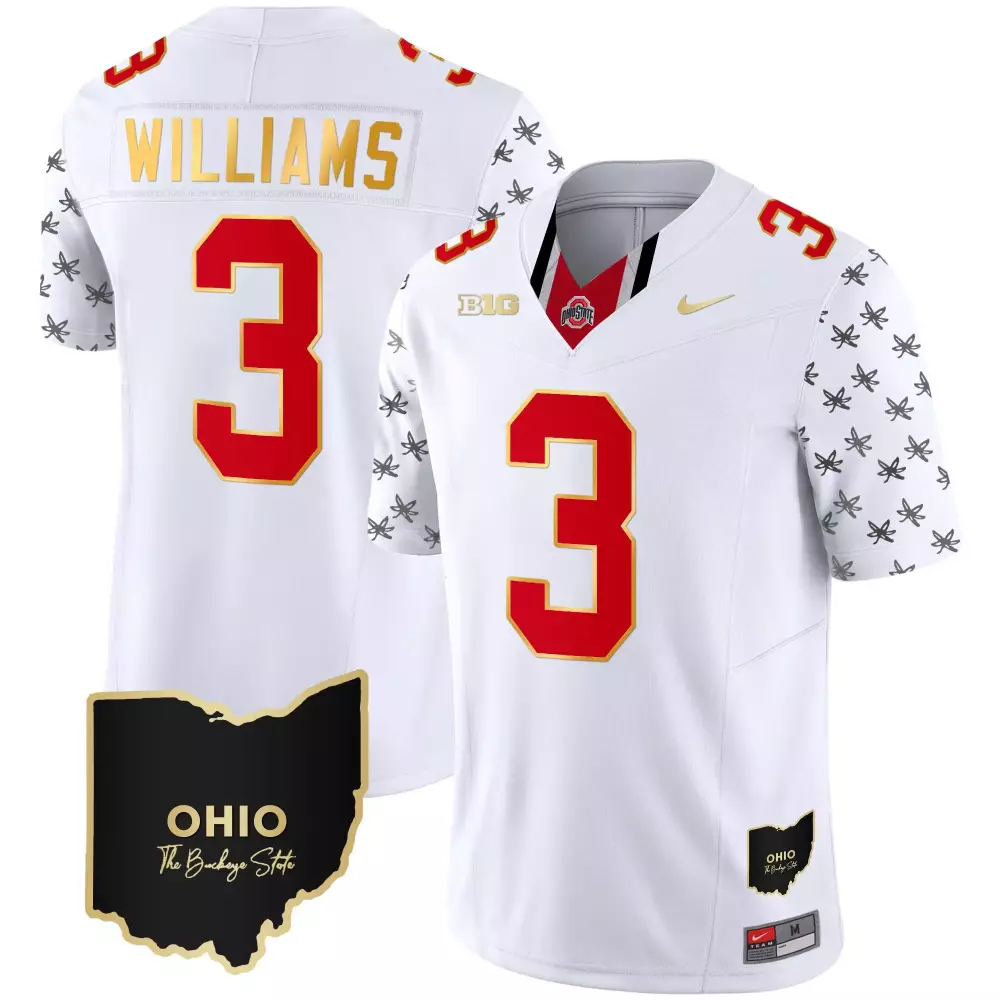 miyan williams white gold mens ohio state buckeyes 2023 vapor limited gold jersey ohio patch all stitched