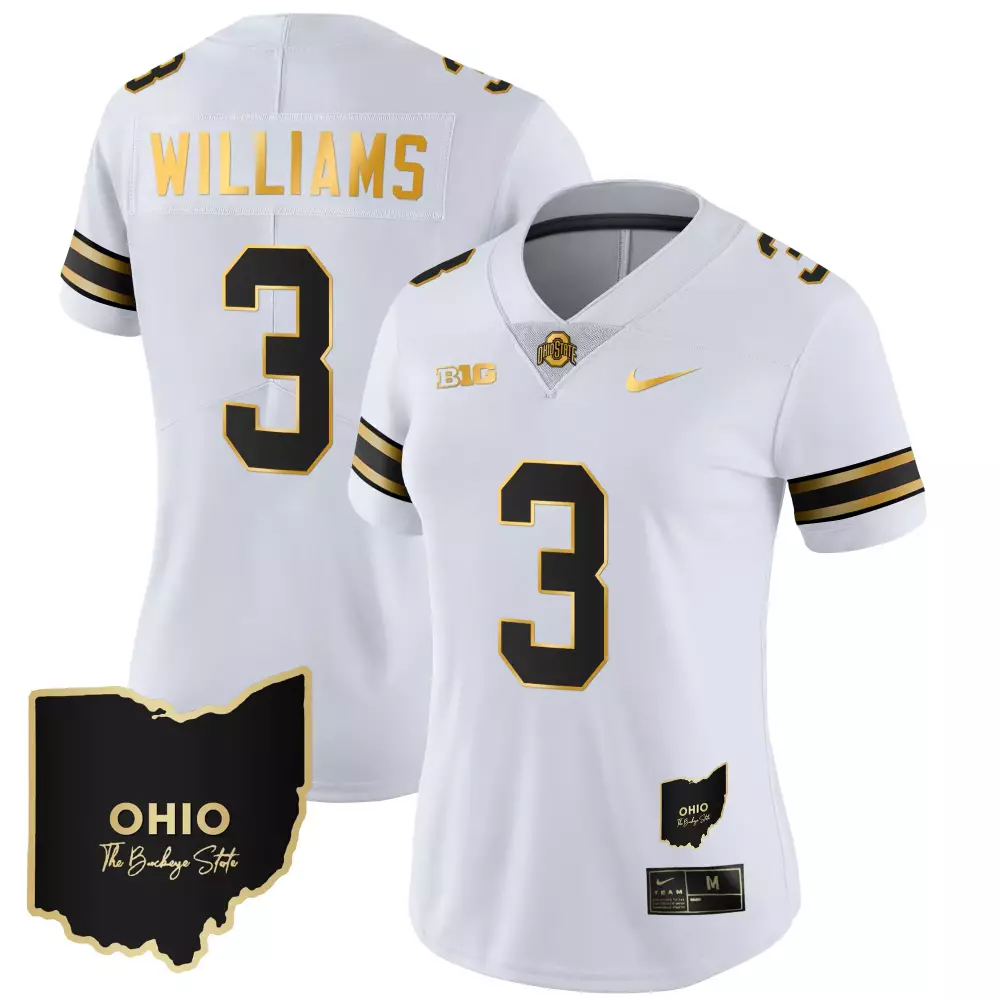 miyan williams white gold mens ohio state buckeyes 2023 vapor limited gold jersey ohio patch all stitched