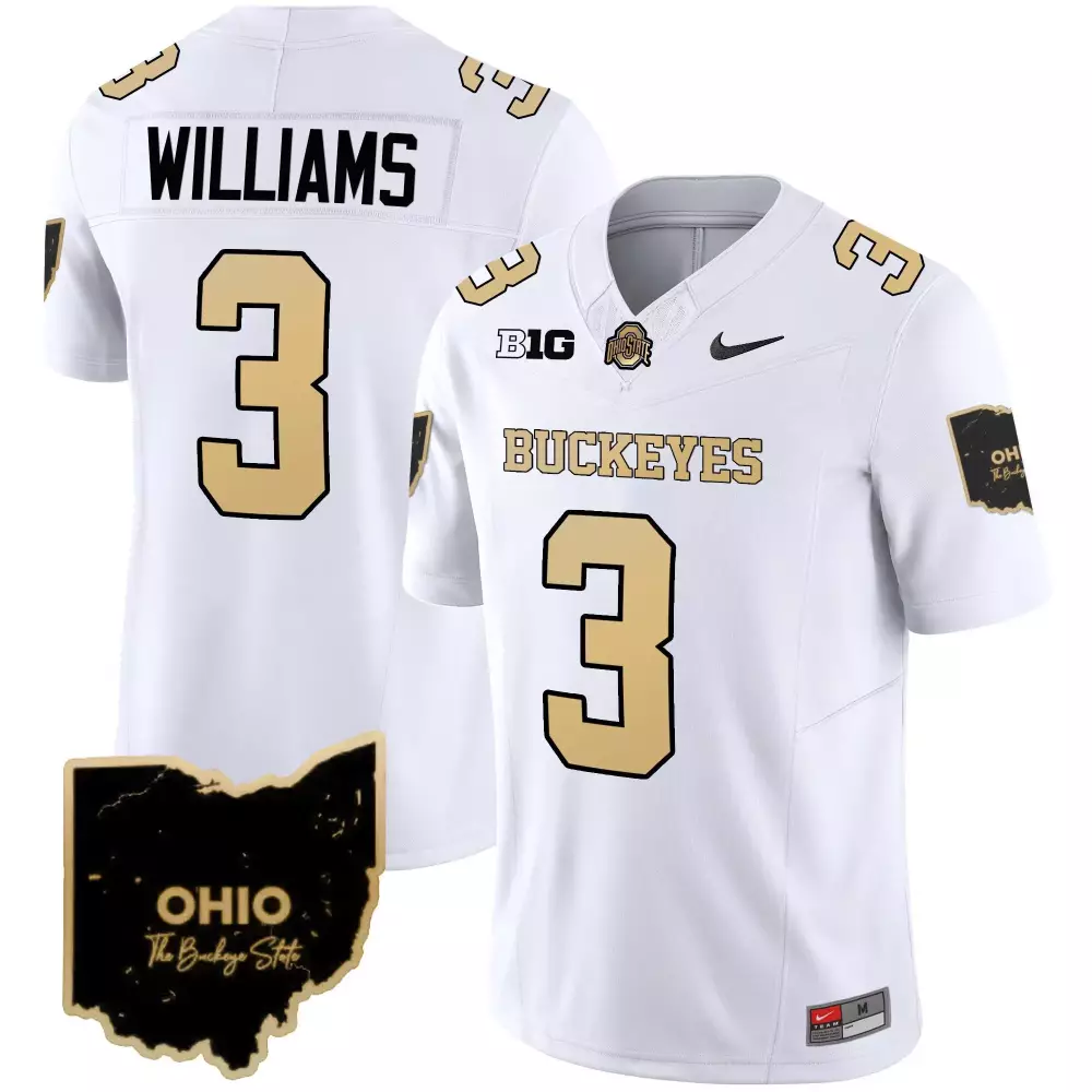miyan williams white mens ohio state buckeyes cotton bowl patch vapor jersey all stitched
